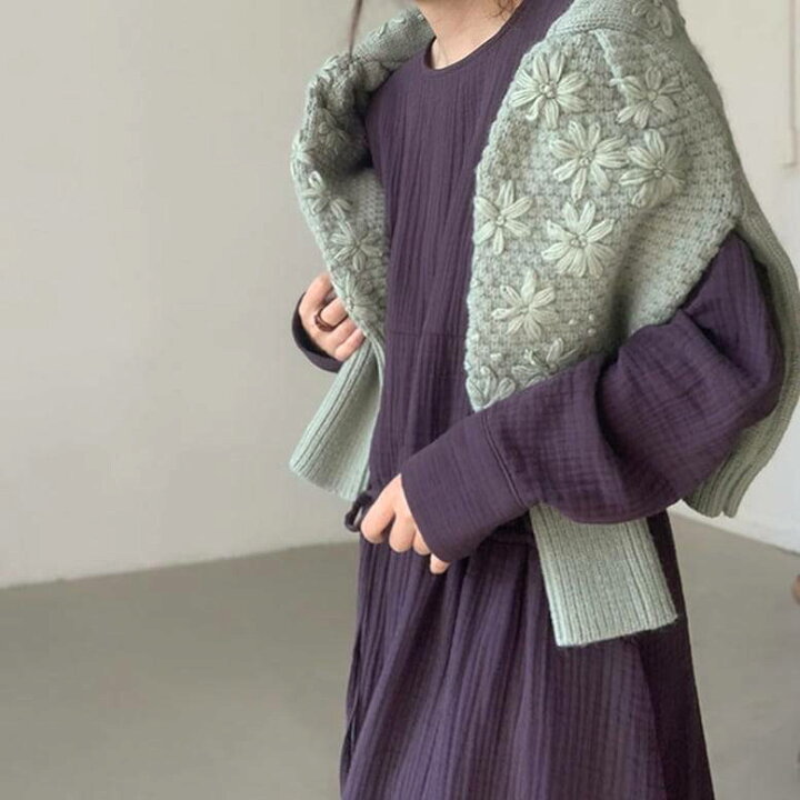 楽天市場】2color レディース フラワー刺繍編みニット プルオーバー 