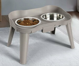 中型犬と大型犬用のペット給餌 ラック、ドッグフードステンレスボウル高さ調整ドッグフードラック 猫犬兼用防溢食器 大型犬関節対応