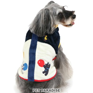 リサとガスパール 背中開き 犬 服 冬 ベスト 小型犬 | 秋冬 風船柄 着せやすい おしゃれ かわいい