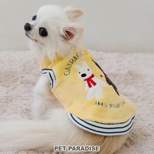 ペットパラダイス リサとガスパール 犬 服 冬 ふわふわ 黄色 ベスト 面ファスナー 小型犬 | 秋冬 おでかけ お出かけ お散歩 おしゃれ かわいい