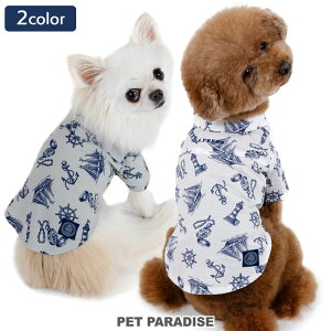 J.PRESS セール 犬 服 春 マリン 柄 シャツ 面ファスナー 全2色 ホワイト / グレー 小型犬 | アウトレット sale 【返品交換不可】 飾りボタン おでかけ お出かけ お散歩 おさんぽ ペットウェア ド