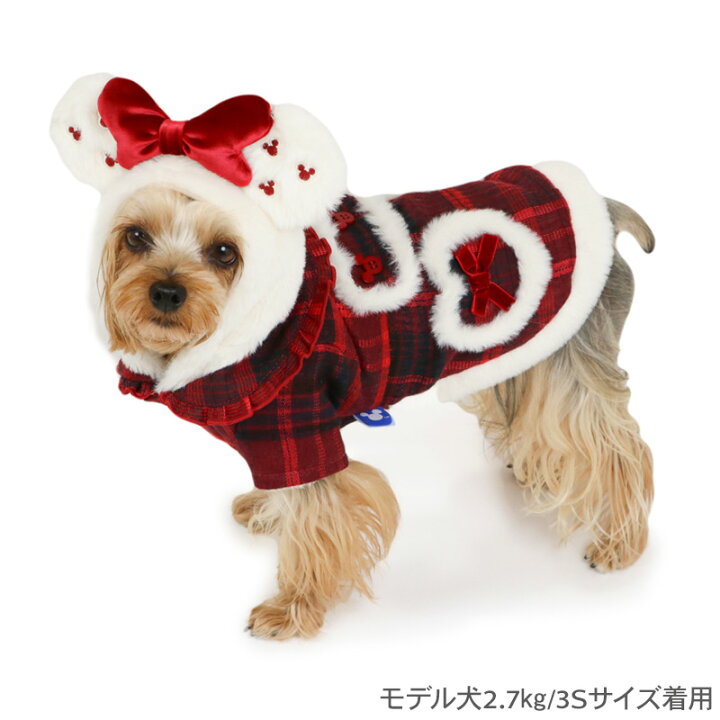 楽天市場】ディズニー ミニーマウス 犬 服 冬 フード 付き チェック 
