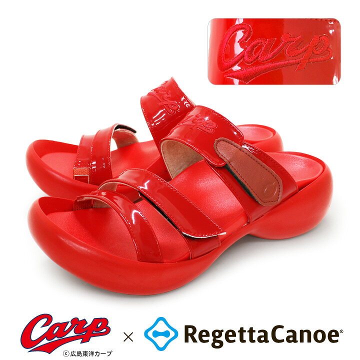 楽天市場 広島カープ リゲッタカヌー 12球団 コラボbceg5224hc レディース サンダル エッグヒール 厚底 カープ女子 プロ野球 おしゃれ 履きやすい 歩きやすい ベルクロ リゲッタ公式ショップ