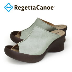 RegettaCanoe -リゲッタカヌー- CJFH-808 オープントゥ カバーサンダル 履きやすい 歩きやすい サンダル レディース つっかけ フレンチウェッジヒール 美脚