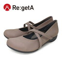 PT10倍開催！8日0時から11日23時59分まで！Re:getA -リゲッタ- R-0191 ローヒールクロスストラップパンプス シューズ ぺたんこ 履きやすい 歩きやすい 新生活 ヌバック調　くすみカラー