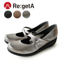 PT10倍開催！13日0時から15日23時59分まで！Re:getA -リゲッタ- R-35 クロスベルトウェッジパンプス パンプス 疲れない 痛くない