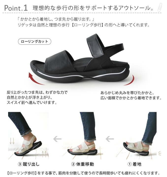 市場 リゲッタ レディース サンダル 軽量 バックベルト付き お仕事シューズ 日本製 ワークシューズ Rw 0026 オフィスサンダル 高級