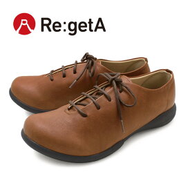 Re:getA -リゲッタ-R-071a レースアップシューズ ぺたんこ 履きやすい 歩きやすい 痛くない シューズ 紐靴