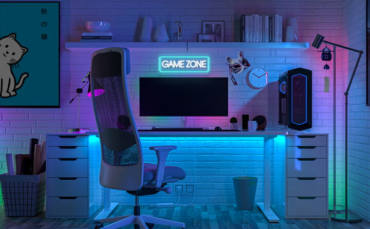 楽天市場】ネオンサイン ゲーム GAME ZONE LED ネオンライト 訳あり 