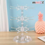 キーホルダー 収納 スタンド 3段 回転式 大容量 アクリルキーホルダー アクキー マスコット 缶バッジ ア…