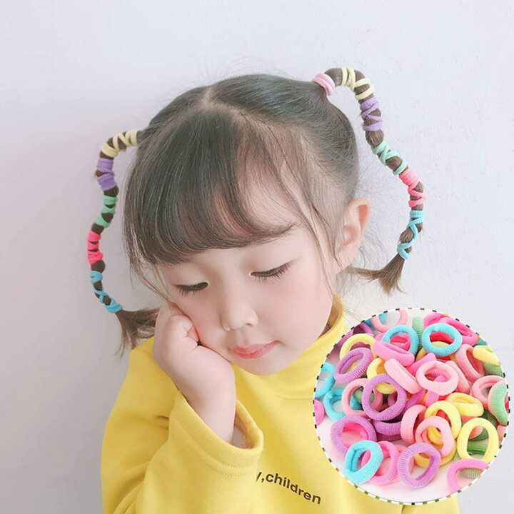 楽天市場】ヘアゴム こども 赤ちゃん用 痛くない やわらかい髪に 100本  