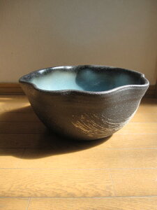 水鉢水鉢 緑釉刷毛目(12号) 睡蓮鉢  水鉢  送料無料スイレン鉢