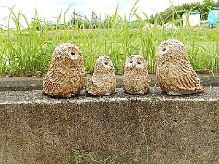 楽天市場】信楽手作りフクロウの置物家族ふくろうのセット置物【信楽焼 