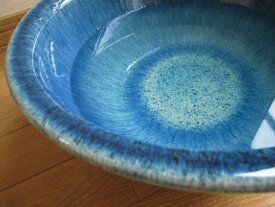 信楽焼き(水蓮鉢・はす鉢・メダカ鉢他)　睡蓮鉢　　ブルー斑点めだか水鉢　