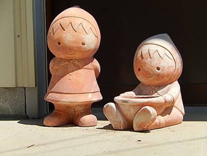 楽天市場】テラコッタの 赤ずきんちゃん お座りセット 陶器で 安定感 