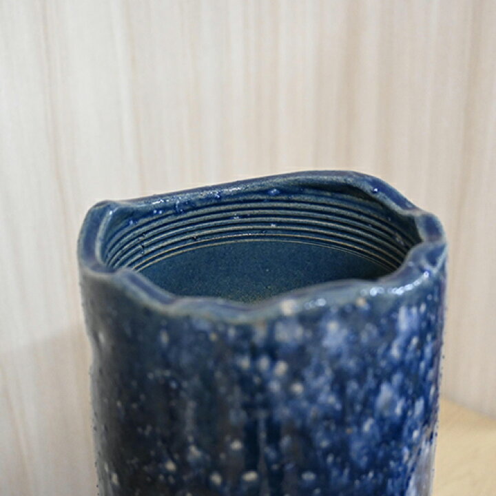 楽天市場】信楽焼花瓶信楽焼き 信楽花瓶青窯変寸胴花入花入 : 園芸 