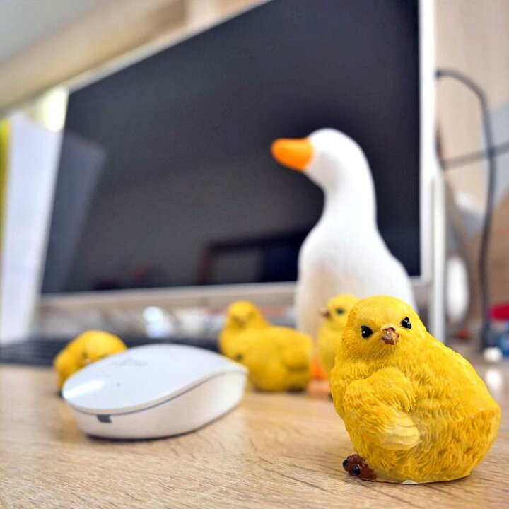 楽天市場】アヒルの親子 アヒル＋ひよこ8個セット置物 かわいい置物 