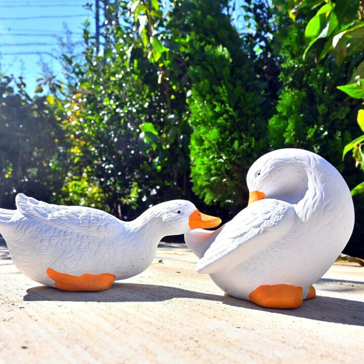 アヒル 白鳥 陶器 セット 【楽天市場】白いアヒルの子 3個セット置物 
