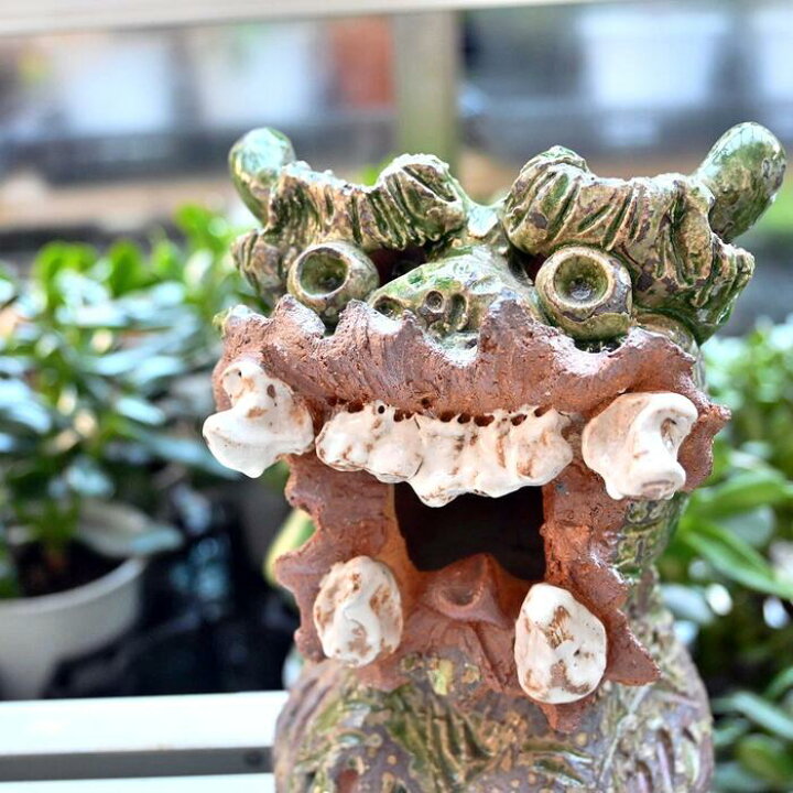 楽天市場】信楽焼シーサー 魔除け 沖縄の守り神獅子 2つセット置物 
