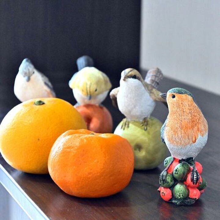 楽天市場】フルーツバード置物 かわいい置物 鳥の置物 果物 4個セット 
