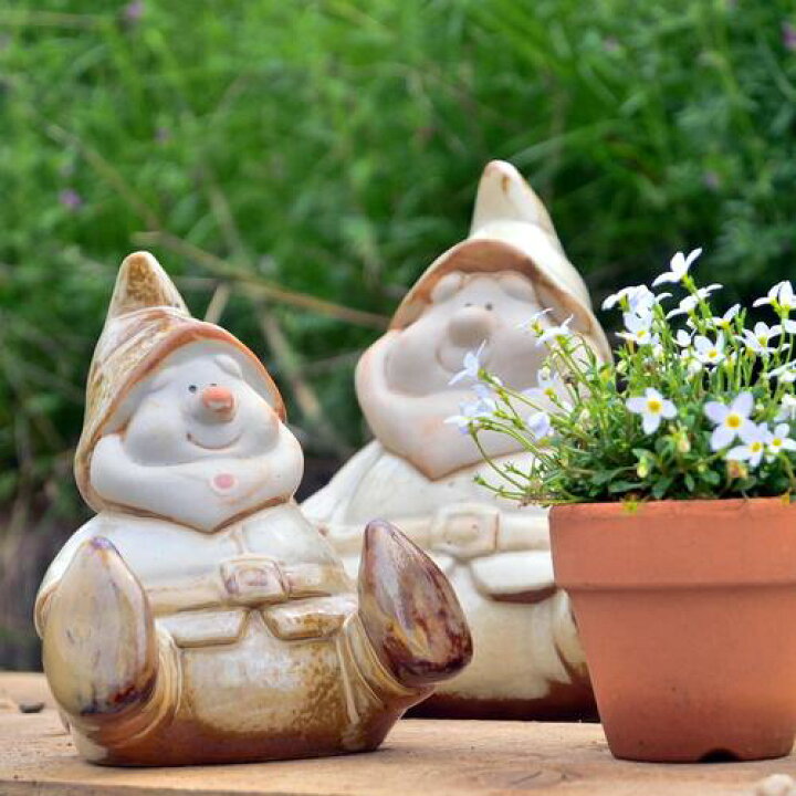 楽天市場】小人 2つセット ホワイトドワーフ置物 雪の小人 かわいい 