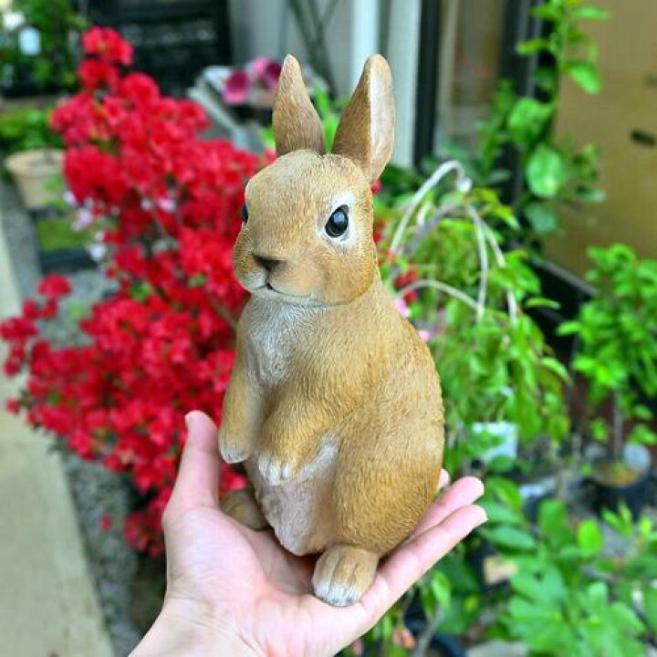 楽天市場】カントリーラビット うさぎうさぎの置物 置物 可愛いうさぎ 