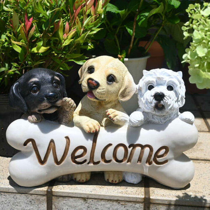 楽天市場】WELCOME いぬ 犬 ドッグイヌの置物 置物 ウェルカムボード 