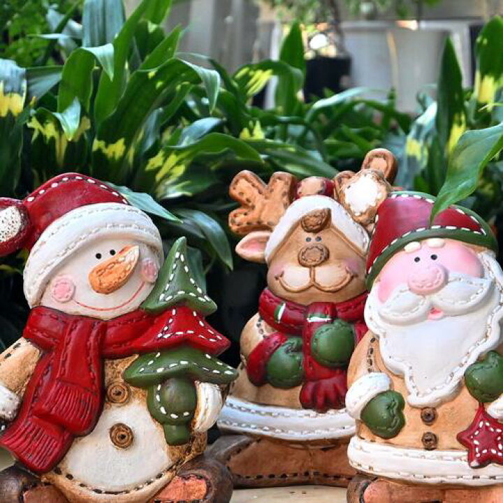 楽天市場】クリスマスのお三方 Xmasセットサンタ トナカイ スノーマン 
