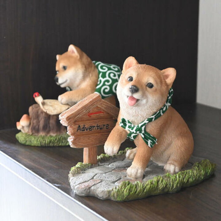 楽天市場】柴犬 アドベンチャー 冒険 モモ 豆柴 置物 小さい置物 玄関 