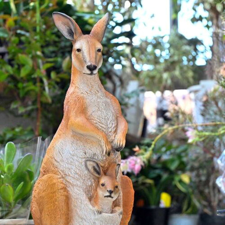 楽天市場】カンガルー ポッケに赤ちゃんリアルな置物 かわいい置物 