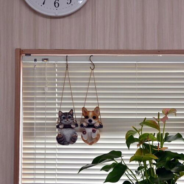 楽天市場】ブランコドッグ＆キャット置物 かわいい置物 犬の置物 猫の 