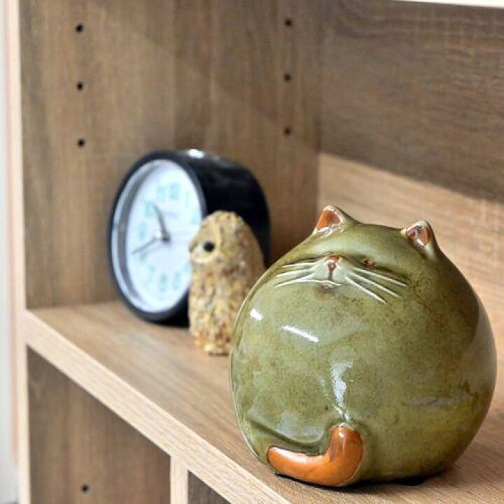 楽天市場】丸猫中小 陶器まん丸猫 2つセット置物 かわいい置物 ねこの 