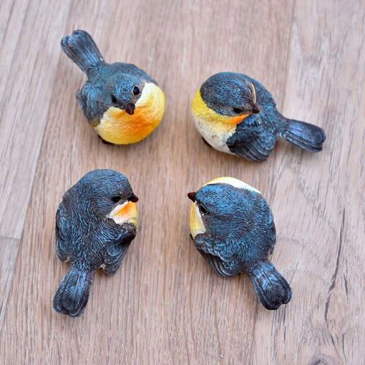 楽天市場】ミニバード 小鳥置物 かわいい置物 鳥の置物 4個セットミニ 