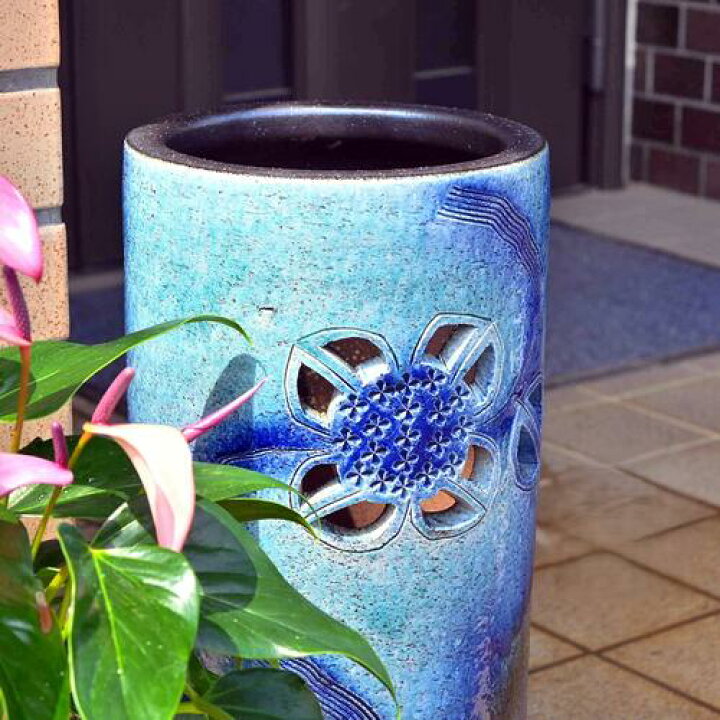 楽天市場】傘立て 紫陽花 和柄 青和風 傘たて あじさい信楽焼き 陶器 