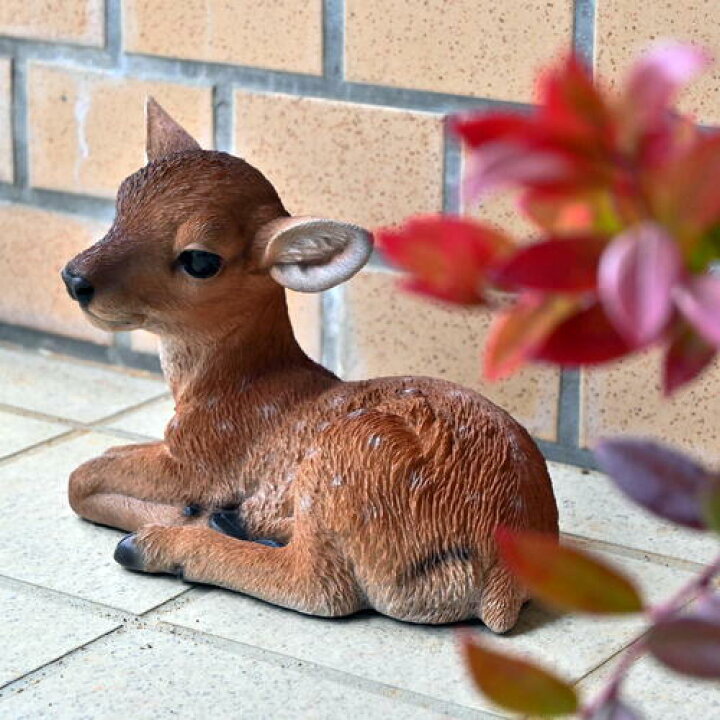 楽天市場】バンビーナ うつぶせ 鹿 小鹿リアルな置物 かわいい置物 
