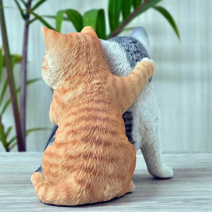 楽天市場】WOOBIA くっつく猫 2匹の猫ちゃん置物 可愛い置物 キャット 