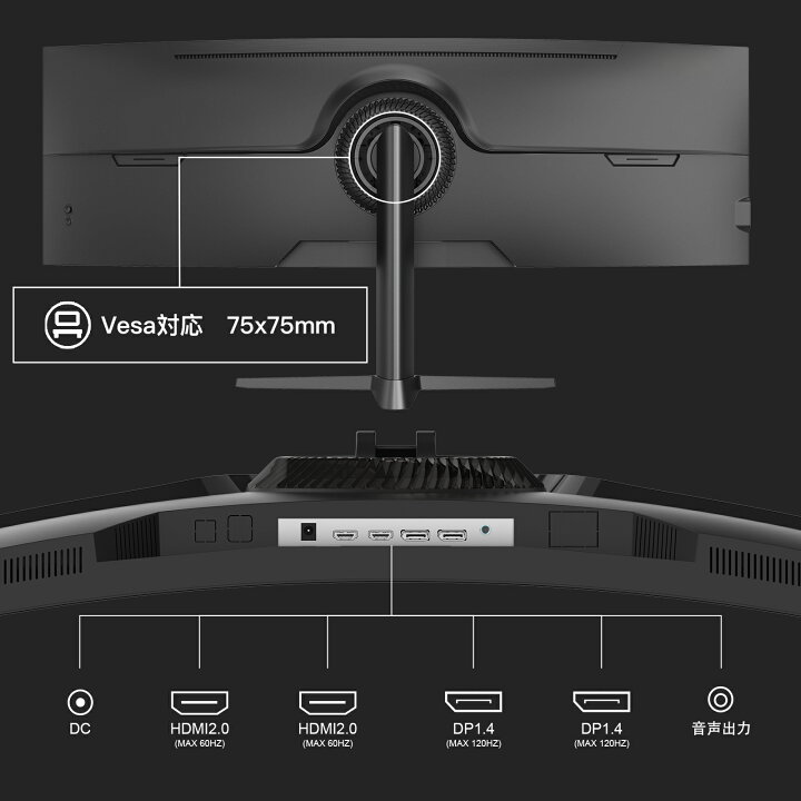 楽天市場】Amzfast 49インチ ゲーミングモニター 120Hz 曲面ウルトラ 