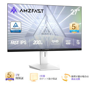 �����F 27�C���` �Q�[�~���O���j�^�[ 2K �� WQHD(2560x1440) Fast IPS 200Hz 1ms(OD) 10Bit 130%sRGB 450cd/m2 HDR400 ��u���[���C�g �t���b�J�[�t���[ FreeSync & G-Sync�Ή� PS5�Ή� HDMI2.0×2 DP1.4×2 VESA HDMI+DP �P�[�u���t