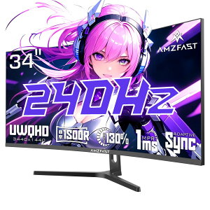 y5%|CgҌz34C`@j^[ 240Hz @\/Q[~Oj^[ WQHD (3440*1440p) Ȗʃj^[1msx 21:9 Ȗ 1500R HDR Px300cd/m2 Xs[J[/pcj^[ u[Cgy VESA
