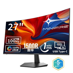 uő2,025~ItN[|zzv27C`@j^[ USB-C|[gΉ 100Hz 1500R̘pȗ Ȗ FHD 1920×1080 [Cgy tbJ[t[ VESAΉ HDR10 Adaptive Sync sRGB 110% VESAΉ t[