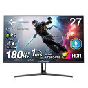 【5%OFFクーポン　8/3　23:59迄】Minifire ゲーミングモニター27インチ モニター27インチ IPSパネル 180Hz FHD 1080p HDR10 sRGB 120% 300cd/m² 1920*1080 AMD FreeSync 16.7M(8bits) VESA 100*100mm スピーカー内蔵 DP1.4/HDMI2.0ポート [送料無料]