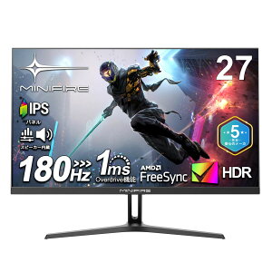 Q[~Oj^[27C` j^[27C` IPSpl 180Hz FHD 1080p HDR10 sRGB 120% 300cd/m2 1920*1080 AMD FreeSync 16.7M(8bits) VESA 100*100mm Xs[J[ DP1.4/HDMI2.0|[g [] Minifire P[ut