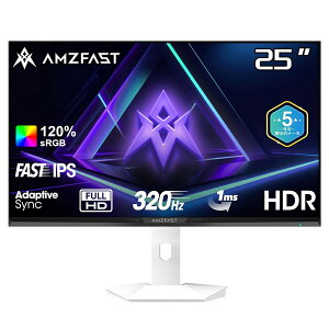 Fy12%N[|łIzQ[~O j^[ 320Hz  Fast IPS 0.5msMPRT 24.5C` 24C`j^ sRGB120% 320cd/m2 tfBXvC Adaptive SyncΉ HDMI2.0×2 DP1.4×2 u[Cg zCg  