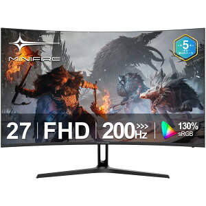 �y��2026�N�V�i�E�d�l�����Łz27�C���` �Q�[�~���O���j�^�[ �p�� 1500R �Ȗ� 200Hz/1ms Fast-VA HDR10 HDMI2.0/DP�Ή� ����� �X�s�[�J�[���� AMD FreeSync PS5�Ή� 300cd/m 3000:1 ���L����p178° VESA ���{�������