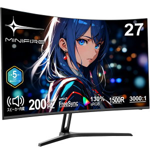 �y4/6���ő�2,000�~�I�t�N�[�|���z�~���O���j�^�[ �Ȗ� ���j�^�[27�C���` 200Hz 1500R�̘p�ȗ� FHD �t��HD1920×1080 HDR10 AdaptiveSync DC1-P395% sRGB130% 300cd/m2�P�x 178° 3000:1 VESA�Ή� �t���[�����X DP/HDMI �X�s