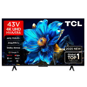 TCL 4K QLED�t���e���r 43P7K ���K�i �e�B�[�V�[�G�� �`���[�i�[���� �Ǌ|�� 43V�^ 43�^ 43�C���` 43P7K