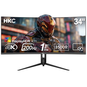 HKC �Q�[�~���O���j�^�[ CG345U ���K�i 34�^ 6940017326127 Gaming Monitor �f�B�X�v���C PC �p�\�R���Q�[�� E-�X�|�[�c �����t���b�V�����[�g 200Hz �𑜓x 3440×1440