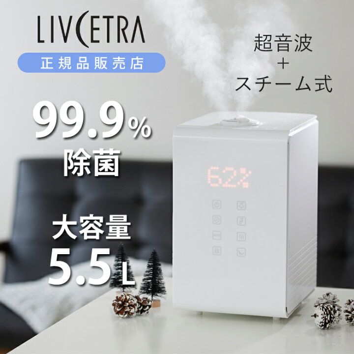 楽天市場】【完売】ハイブリッド加湿器 超音波 加熱式 スチーム式 大 