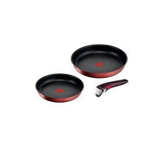 ティファール インジニオネオIHルージュ・アンリミテッド3 L38390 | フライパン 22cm 26cm IH クッキングヒーター セット 取っ手が取れる 取っ手の取れる 取手 チタン 赤 T-fal
