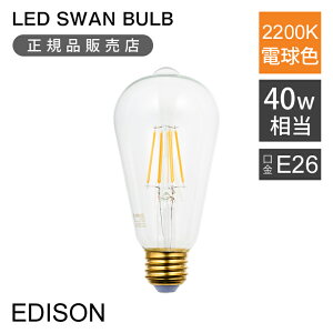 KiSWAN LEDd tBgd 40W | LED SWAN BULB EDISON | SWB-LDF4L-ST64-22B | Xd  E26 Ή 2200K NA LEDXou  CeA JtF m ȃGl  